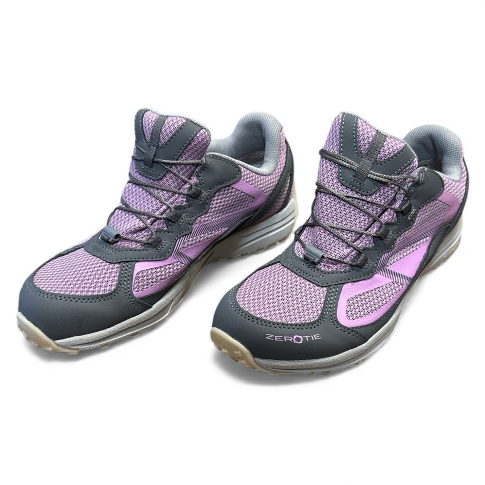 ZeroTie Hands Free Sneakers Size 8.5 Purple Gray Pull On Tying Mechanism On Back - Picture 3 of 14